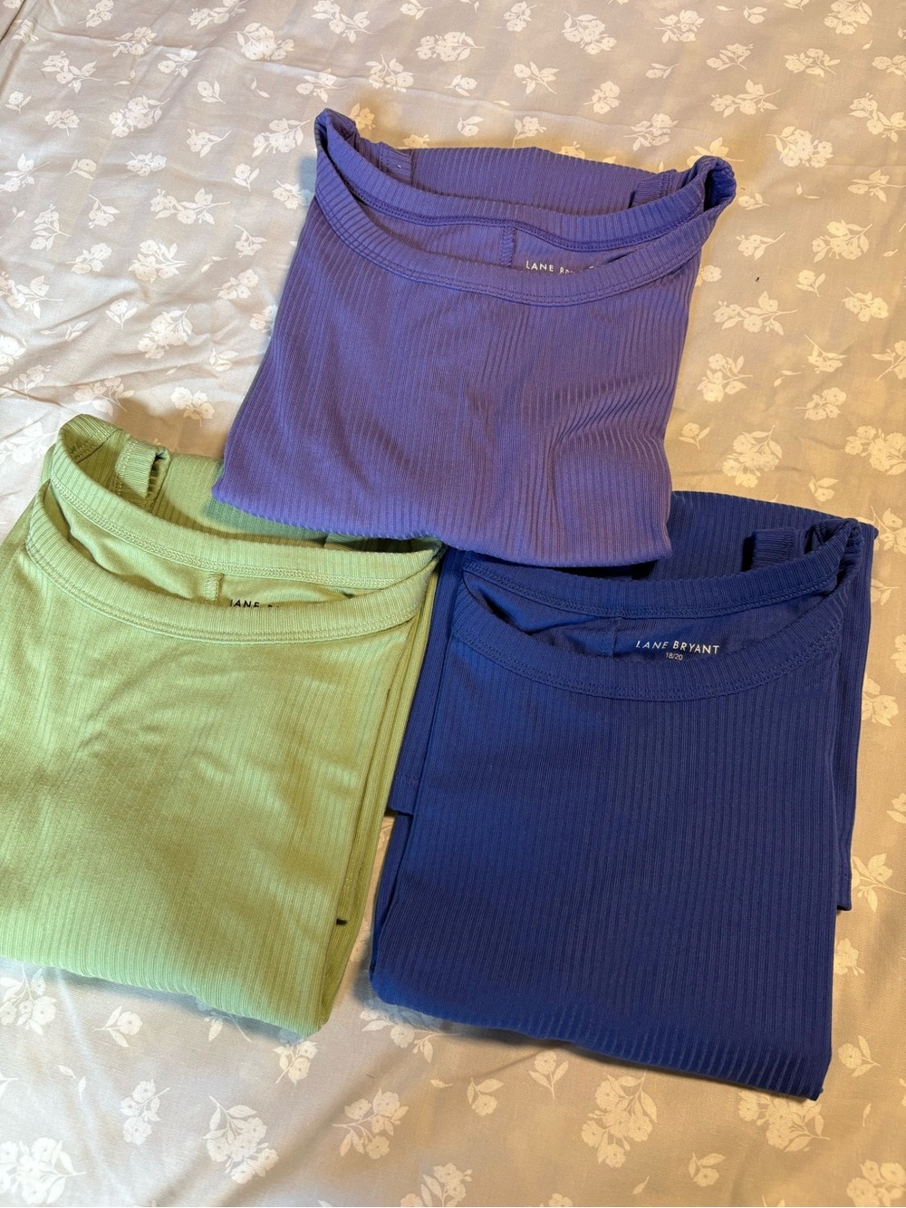 Lane Bryant Ribbed Sleeveless Tops in Purple, Light Green, Navy New without tags